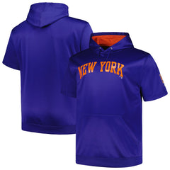 Royal New York Mets Profile Big & Tall Contrast Short Sleeve Pullover Hoodie