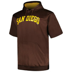 Brown San Diego Padres Profile Big & Tall Contrast Short Sleeve Pullover Hoodie