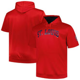 Red St. Louis Cardinals Profile Big & Tall Contrast Short Sleeve Pullover Hoodie