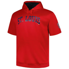Red St. Louis Cardinals Profile Big & Tall Contrast Short Sleeve Pullover Hoodie