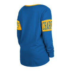 Women's Lace-Up Notch Neck Long Sleeve T-Shirt - Los Angeles Chargers T-shirts