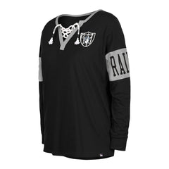 Women's Lace-Up Notch Neck Long Sleeve T-Shirt - Las Vegas Raiders T-shirts