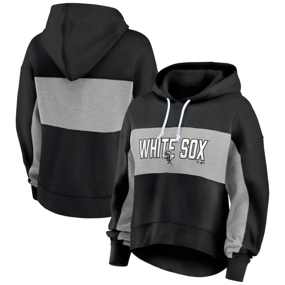 Black Chicago White Sox Fanatics Women's Filled Stat Sheet Pullover Hoodie