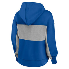 Royal Chicago Cubs Fanatics Women's Filled Stat Sheet Pullover Hoodie