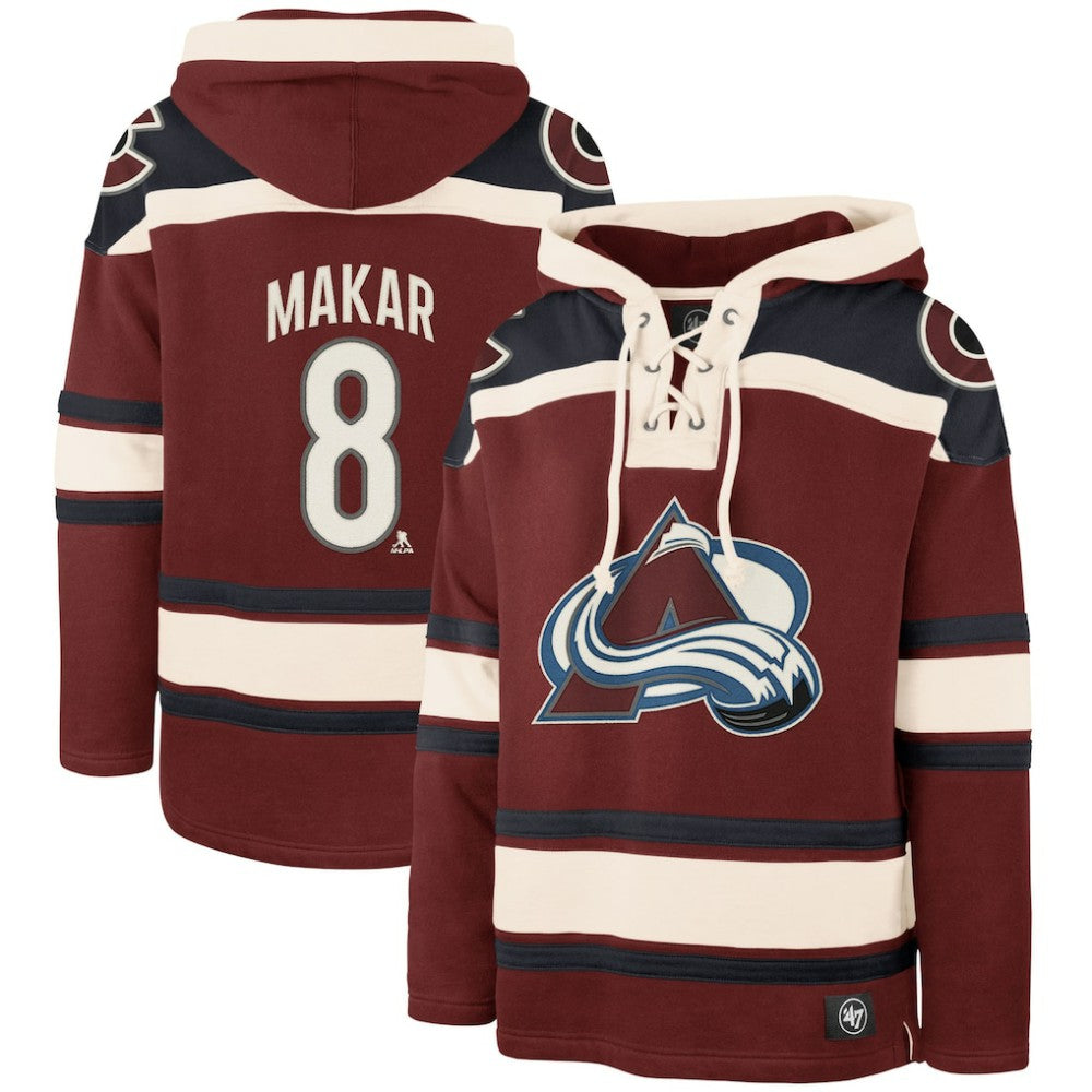 NHL Cale Makar Colorado Avalanche '47 Player Name & Number Lacer Pullover Hoodie