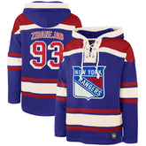 NHL Mika Zibanejad New York Rangers '47 Player Name & Number Lacer Pullover Hoodie