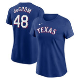 Royal Jacob deGrom Texas Rangers Nike Women's 2023 Name & Number T-Shirt