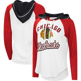 NHL Chicago Blackhawks G-III 4Her by Carl Banks Women's MVP Raglan Lightweight Hooded T-Shirt