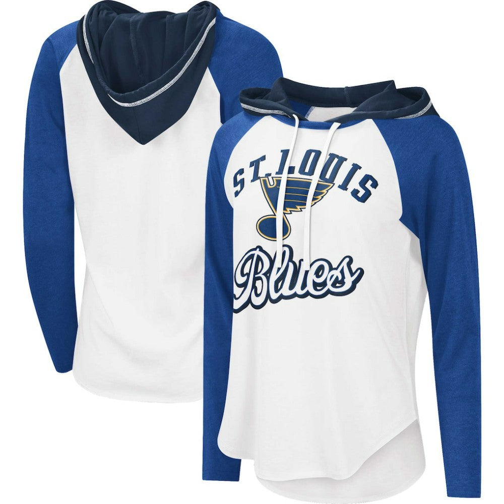 NHL St. Louis Blues G-III 4Her by Carl Banks Women's MVP Raglan Lightweight Hooded T-Shirt