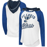 NHL St. Louis Blues G-III 4Her by Carl Banks Women's MVP Raglan Lightweight Hooded T-Shirt