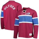 NHL Colorado Avalanche Tommy Hilfiger Walter Lace-Up Long Sleeve Top