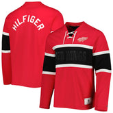 NHL Detroit Red Wings Tommy Hilfiger Walter Lace-Up Long Sleeve Top