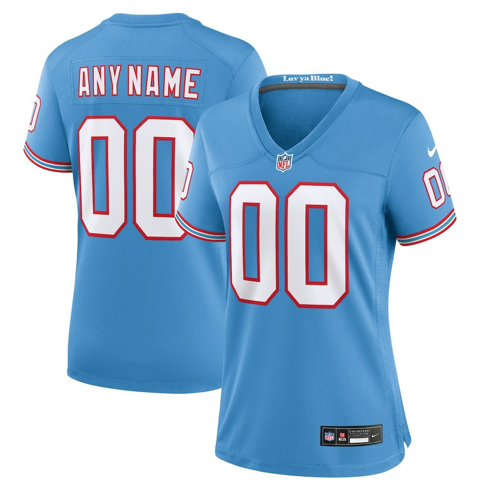 Women's Oilers Throwback Custom Game Jersey - Tennessee Titans Jerseys