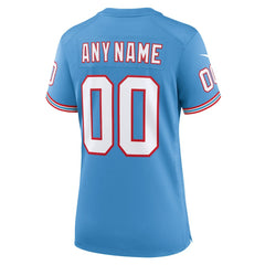 Women's Oilers Throwback Custom Game Jersey - Tennessee Titans Jerseys