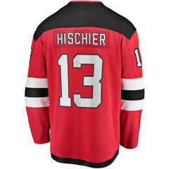 NHL Nico Hischier New Jersey Devils Fanatics Captain Patch Home Breakaway Jersey