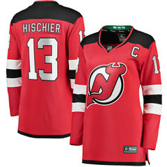 NHL Nico Hischier New Jersey Devils Fanatics Women's Captain Patch Home Breakaway Jersey