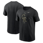 Black Colorado Rockies Nike Camo Logo T-Shirt