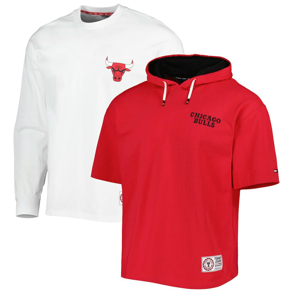 Chicago Bulls Tommy Jeans Matthew 2-In-1 T-Shirt & Hoodie Combo Set