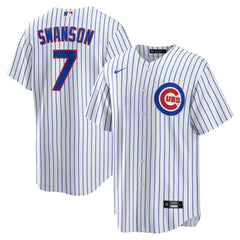White Dansby Swanson Chicago Cubs Nike Replica Player Jersey