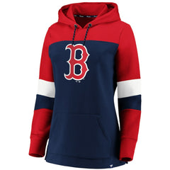 Navy Boston Red Sox Women's Plus Size Colorblock Pullover Hoodie