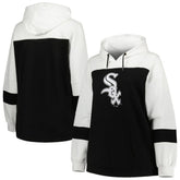 Black Chicago White Sox Women's Plus Size Colorblock Pullover Hoodie