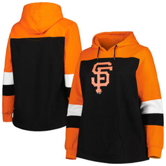 Black San Francisco Giants Women's Plus Size Colorblock Pullover Hoodie