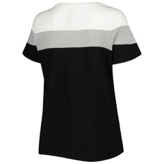 Black/Heather Gray Chicago White Sox Women's Plus Size Colorblock T-Shirt