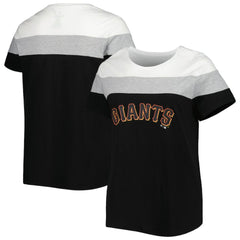 White/Black San Francisco Giants Women's Plus Size Colorblock T-Shirt