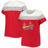 Red/Heather Gray St. Louis Cardinals Women's Plus Size Colorblock T-Shirt
