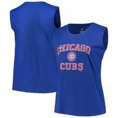 Royal Chicago Cubs Profile Women's Plus Size Tank Top