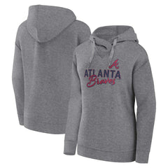 Heather Gray Profile Atlanta Braves Women's Plus Size Pullover Hoodie