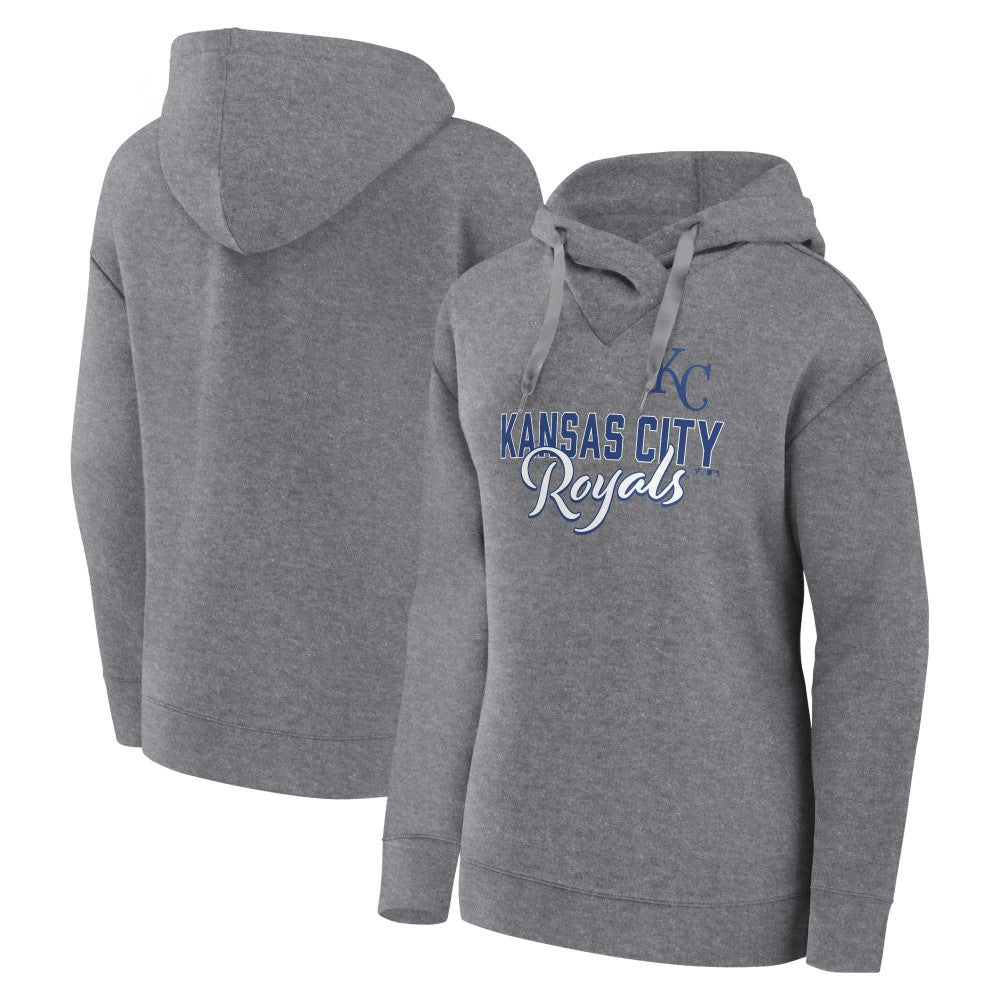 Heather Gray Profile Kansas City Royals Women's Plus Size Pullover Hoodie