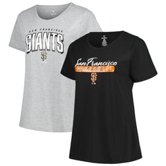 Black/Heather Gray San Francisco Giants Profile Women's Plus Size T-Shirt Combo Pack
