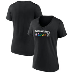 Black San Francisco Giants Profile Women's Plus Size Pride V-Neck T-Shirt