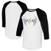 White/Black Pittsburgh Pirates Tiny Turnip Women's Angel Wings 3/4-Sleeve Raglan T-Shirt