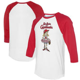 White/Red St. Louis Cardinals Tiny Turnip Women's Babes 3/4-Sleeve Raglan T-Shirt