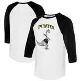 White/Black Pittsburgh Pirates Tiny Turnip Women's Bronto 3/4-Sleeve Raglan T-Shirt