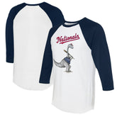 White/Navy Washington Nationals Tiny Turnip Women's Bronto 3/4-Sleeve Raglan T-Shirt