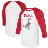White/Red Philadelphia Phillies Tiny Turnip Women's Bronto 3/4-Sleeve Raglan T-Shirt