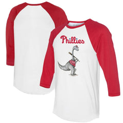 White/Red Philadelphia Phillies Tiny Turnip Women's Bronto 3/4-Sleeve Raglan T-Shirt