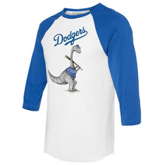 White/Royal Los Angeles Dodgers Tiny Turnip Women's Bronto 3/4-Sleeve Raglan T-Shirt