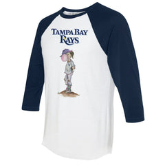 White/Navy Tampa Bay Rays Tiny Turnip Women's Bubbles 3/4-Sleeve Raglan T-Shirt