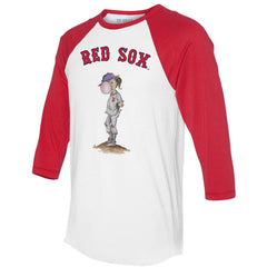 White/Red Boston Red Sox Tiny Turnip Women's Bubbles 3/4-Sleeve Raglan T-Shirt