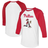 White/Red Philadelphia Phillies Tiny Turnip Women's Caleb 3/4-Sleeve Raglan T-Shirt