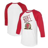 White/Red Philadelphia Phillies Tiny Turnip Women's Dirt Ball 3/4-Sleeve Raglan T-Shirt