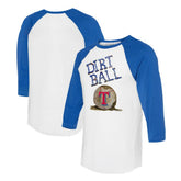 White/Royal Texas Rangers Tiny Turnip Women's Dirt Ball 3/4-Sleeve Raglan T-Shirt