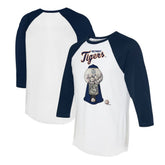 White/Navy Detroit Tigers Tiny Turnip Women's Gumball Machine 3/4-Sleeve Raglan T-Shirt