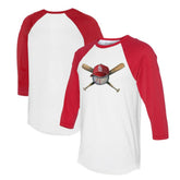White/Red St. Louis Cardinals Tiny Turnip Women's Hat Crossbats 3/4-Sleeve Raglan T-Shirt