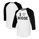 White/Black Chicago White Sox Tiny Turnip Women's I Love Mom 3/4-Sleeve Raglan T-Shirt