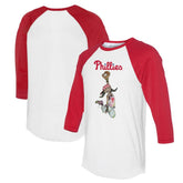White/Red Philadelphia Phillies Tiny Turnip Women's Jada 3/4-Sleeve Raglan T-Shirt